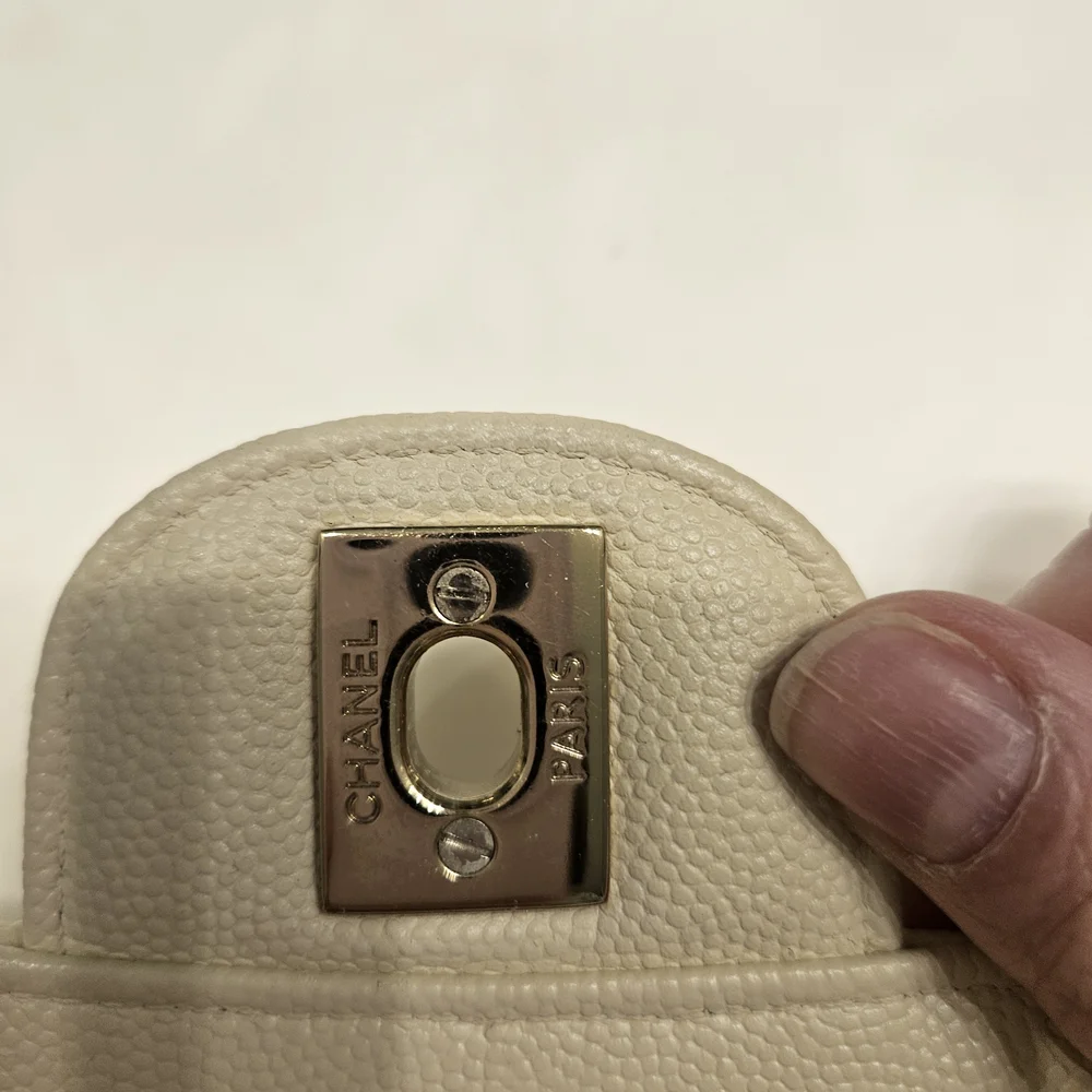 Chanel Cream Caviar Mini Bag